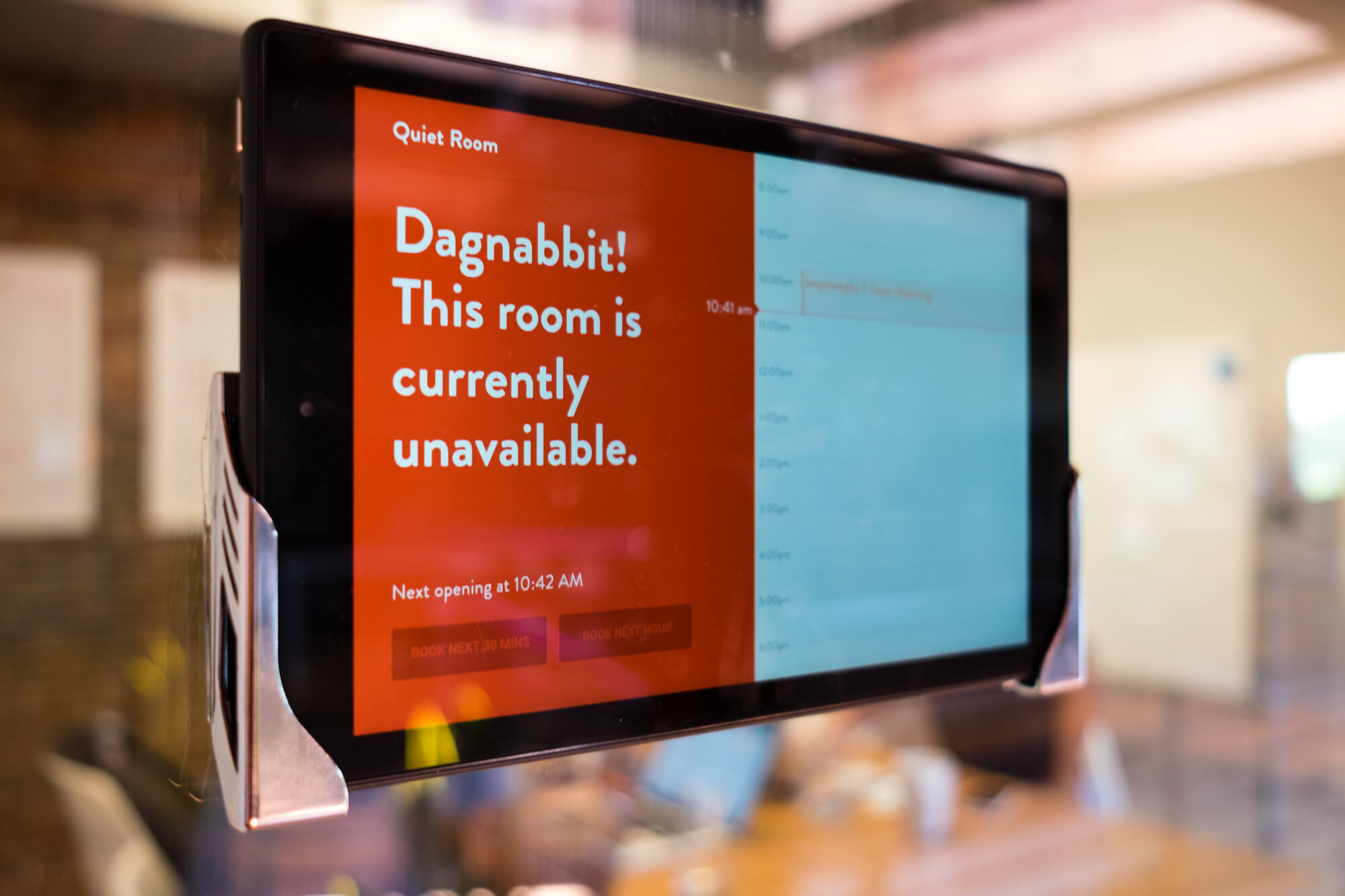 Android Tablet displaying Dibs application